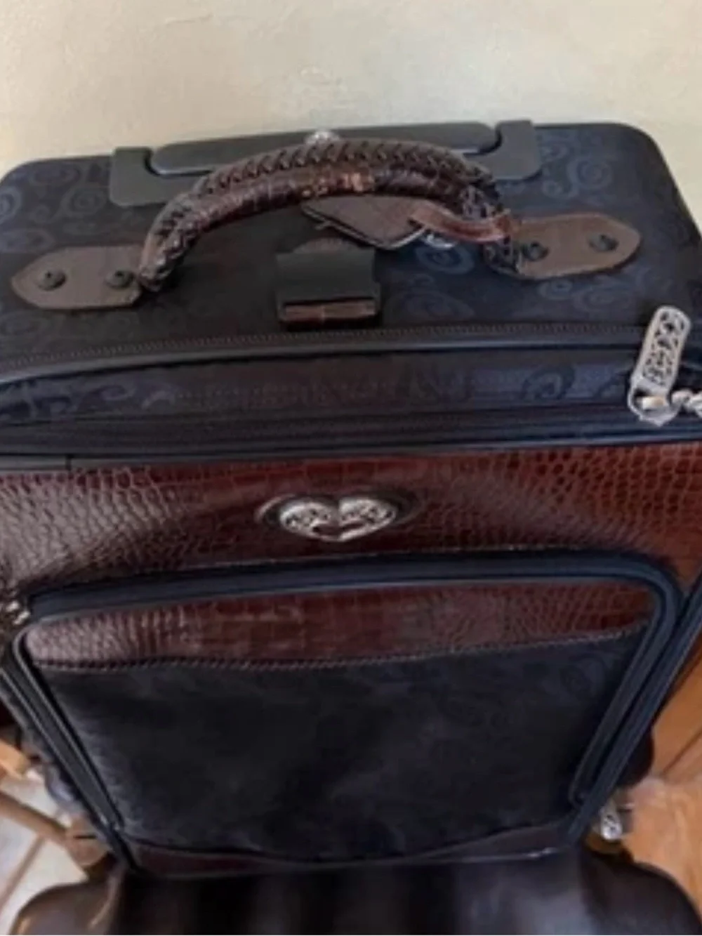 Brighton Mevelyn complete 3 bags Rolling Suitcase luggage set brown black - Picture 4 of 16